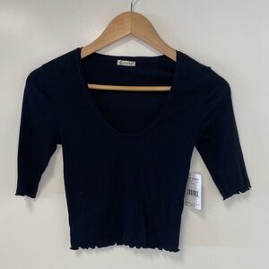 Free People Black Crop Top